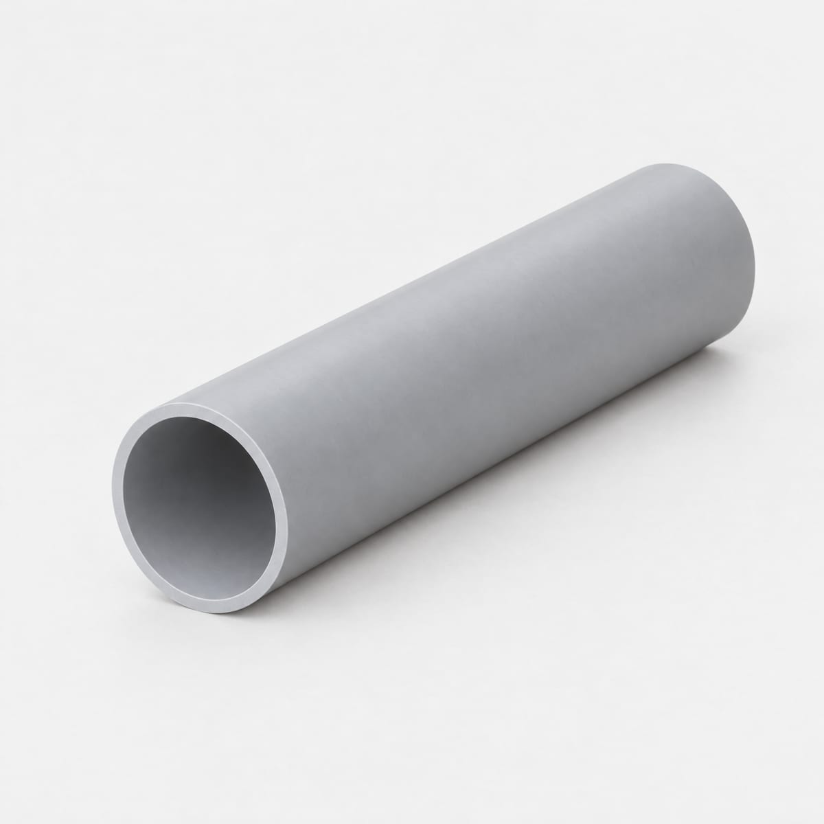 Grey rigid PVC core for film rolls, with a smooth bore